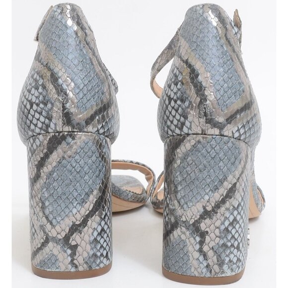 Sam Edelman Daniella Dusty Blue Snake Block Heel Sandal Anklet Open Toe Size 9.5 - Picture 5 of 9